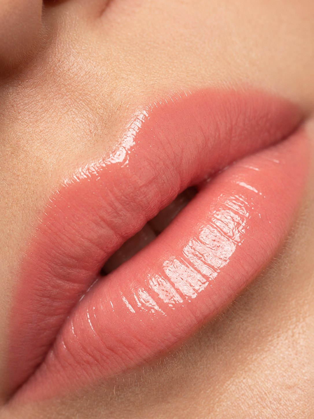 Sun Veil Balm Gloss Applied Macro
